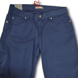 Liu Jo Bottoms Up Blue Casual Pants Size 32 Ankle Zip Stretch NWT